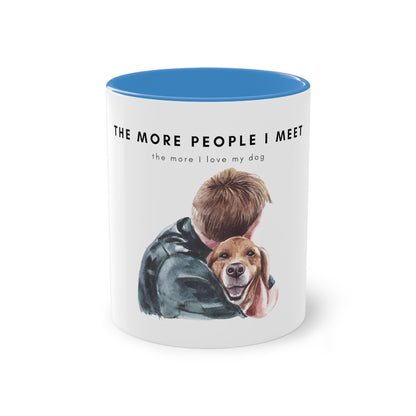 More People I Meet More I Love My Dog (M) Two-Tone Coffee Mug, 325ml - White