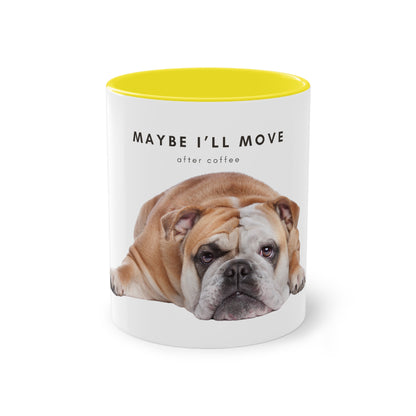 Maybe After Coffee Bulldog Two-Tone Coffee Mug, 325ml - White