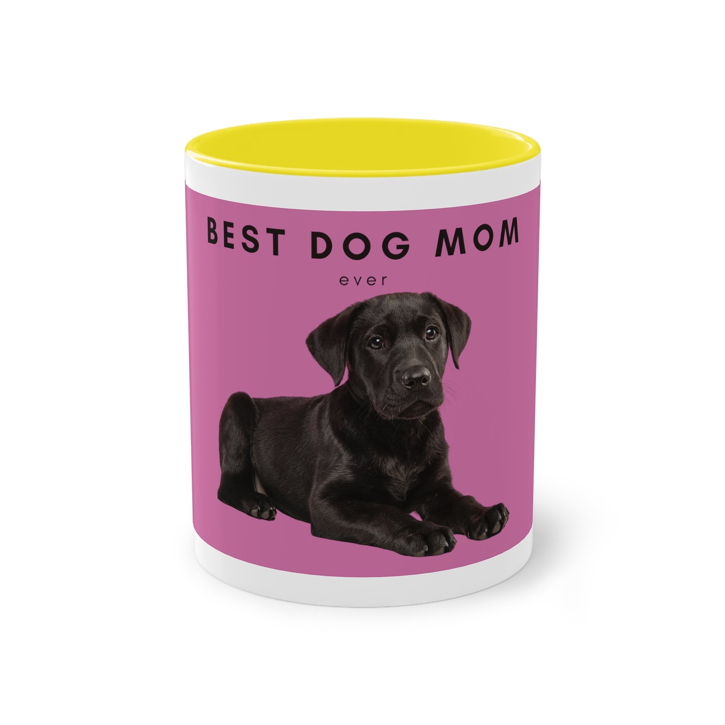 Best Dog Mom Black Lab Two-Tone Coffee Mug, 325ml - Pink