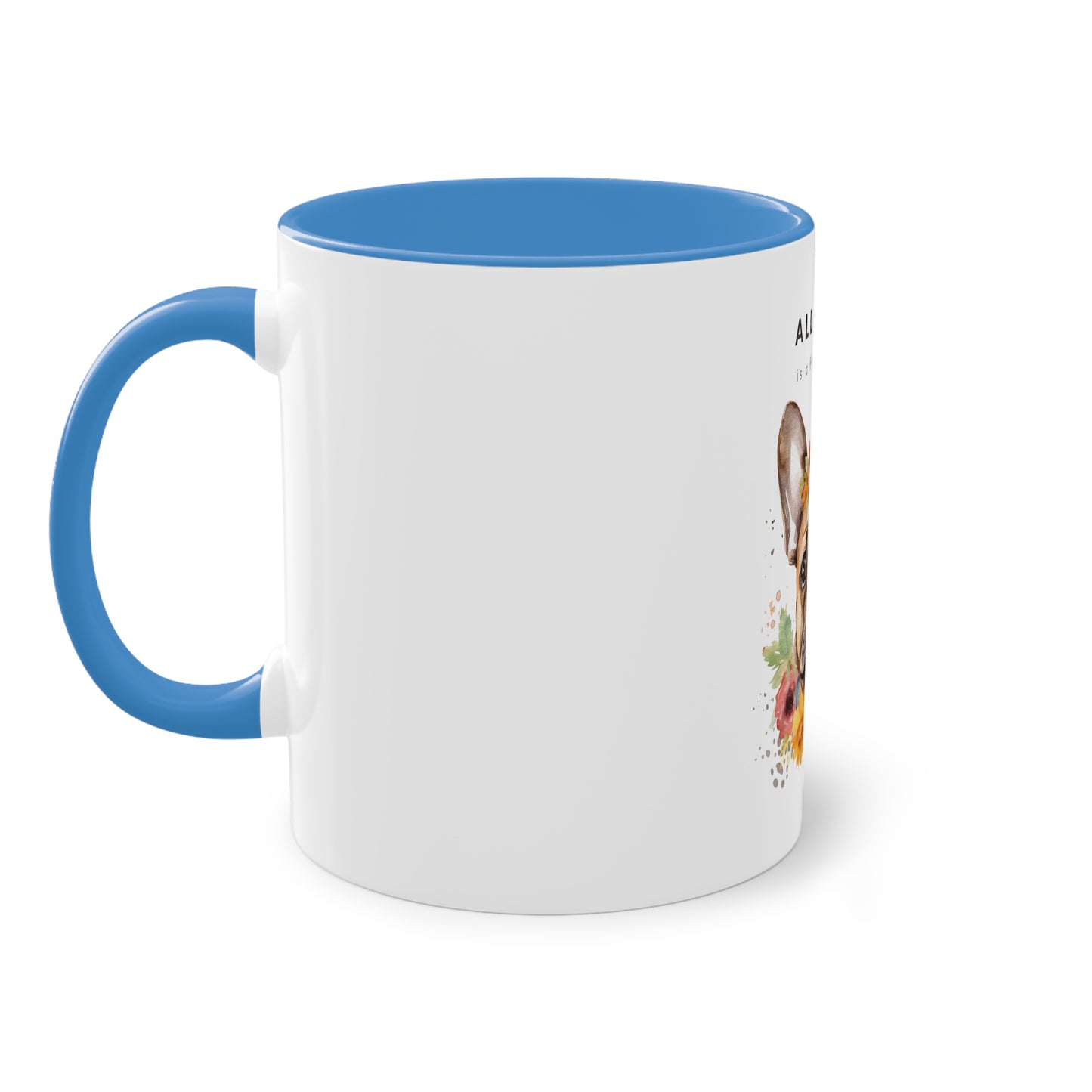 All I Need Is A French Coffee French Bulldog Two-Tone Coffee Mug, 325ml - White