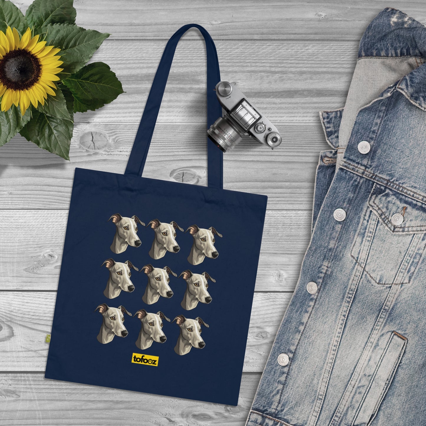 Italian Greyhound Print Organic Cotton Tote Bag