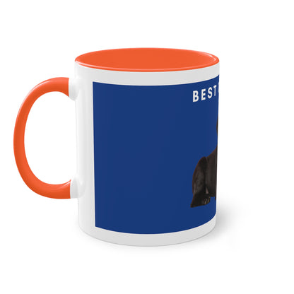 Best Dog Dad Black Lab Two-Tone Coffee Mug, 325ml - Blue