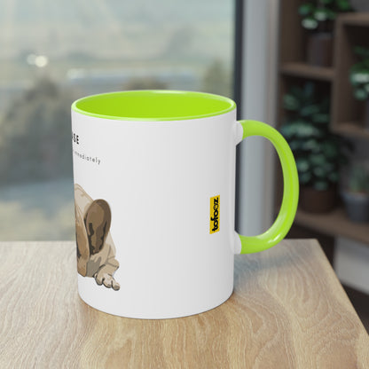 Please Provide Caffeine Immediately French Bulldog Two-Tone Coffee Mug, 325ml - White