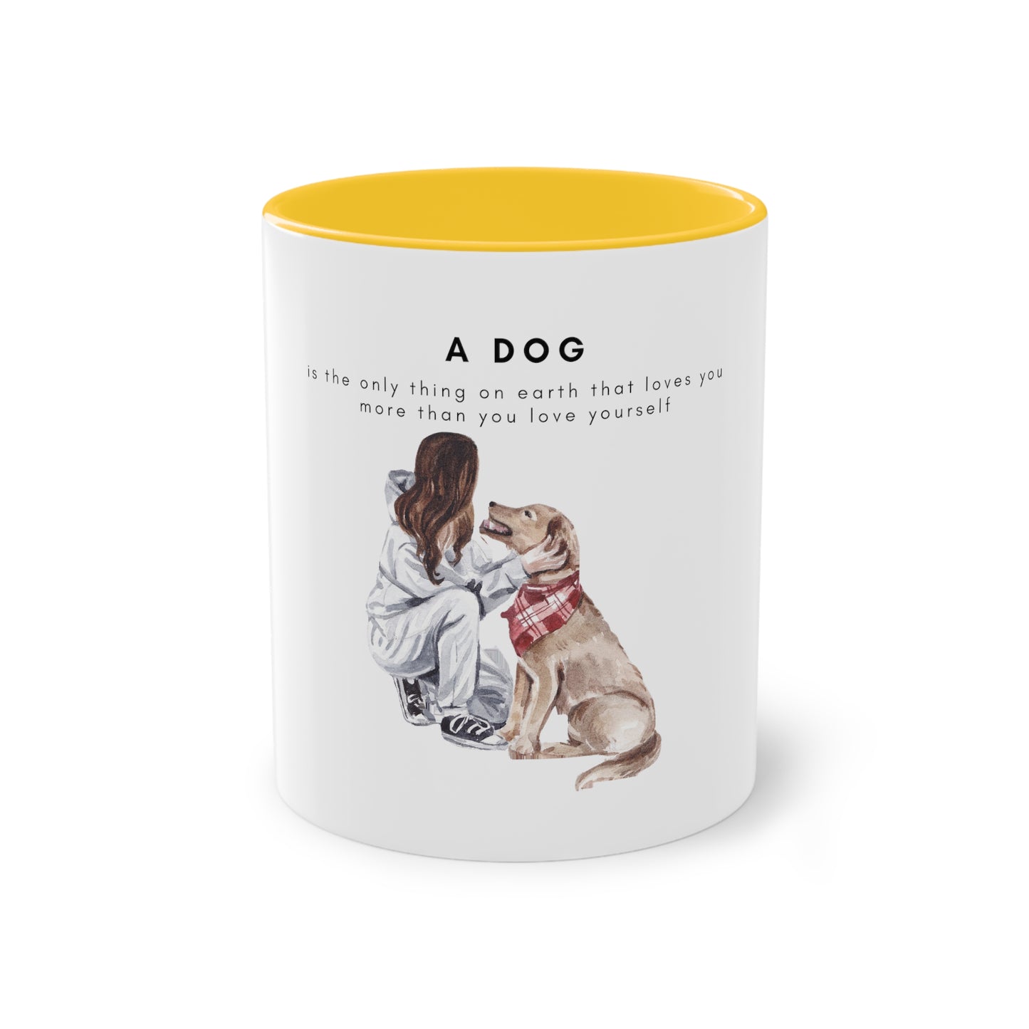 A Dog Love Yourself Two-Tone Coffee Mug, 325ml - White