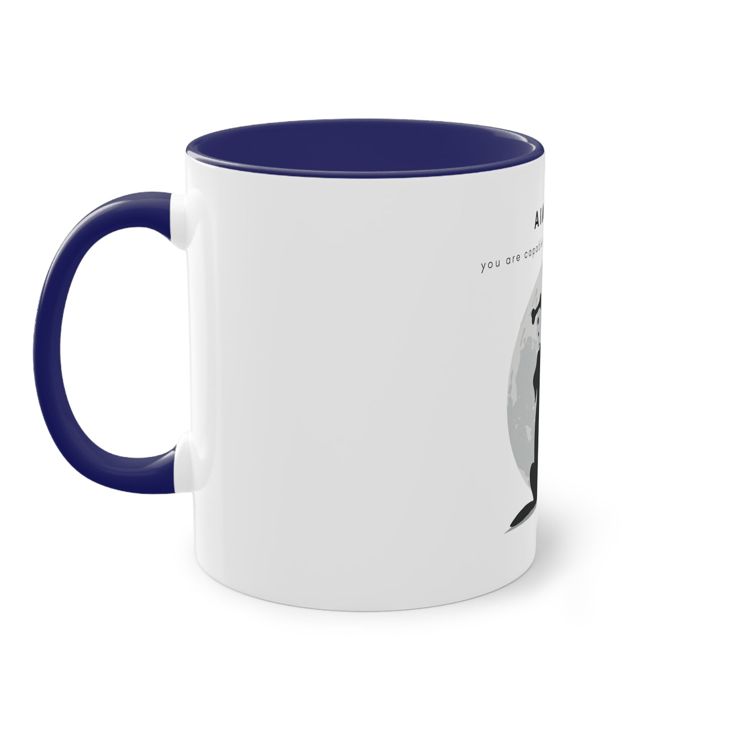 Aim High Cat and Dog Two-Tone Coffee Mug, 325ml - White