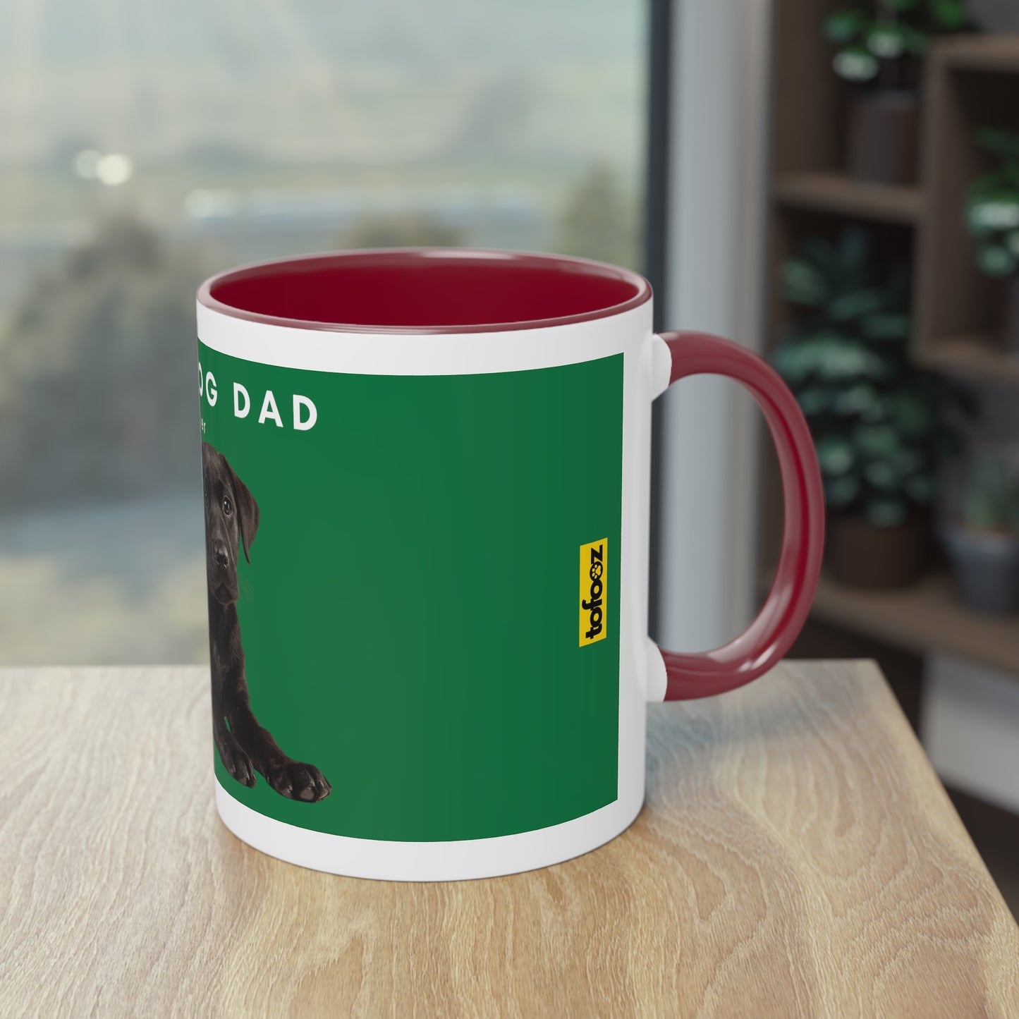 Best Dog Dad Black Lab Two-Tone Coffee Mug, 325ml - Green