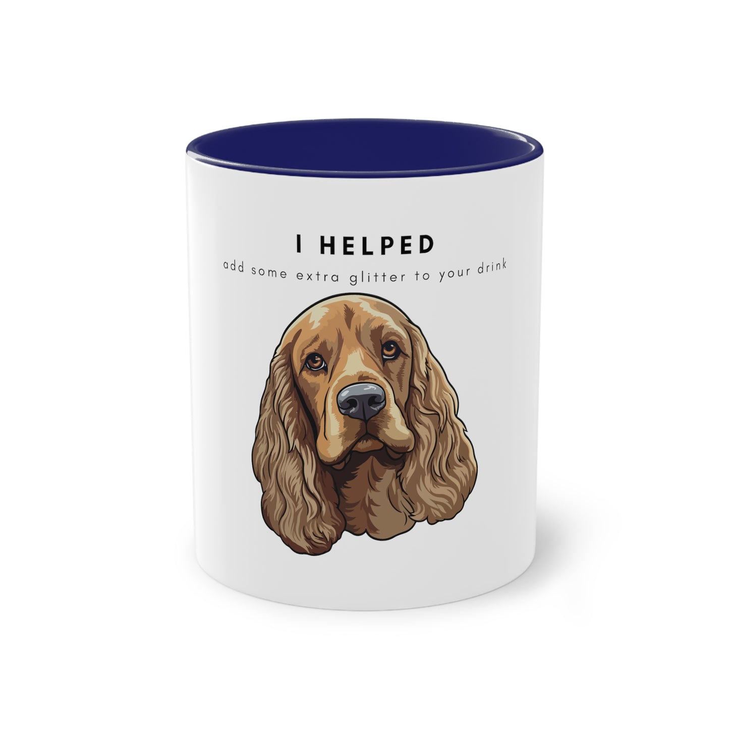 I Helped Add Glitter American Cocker Spaniel Two-Tone Coffee Mug, 325ml - White