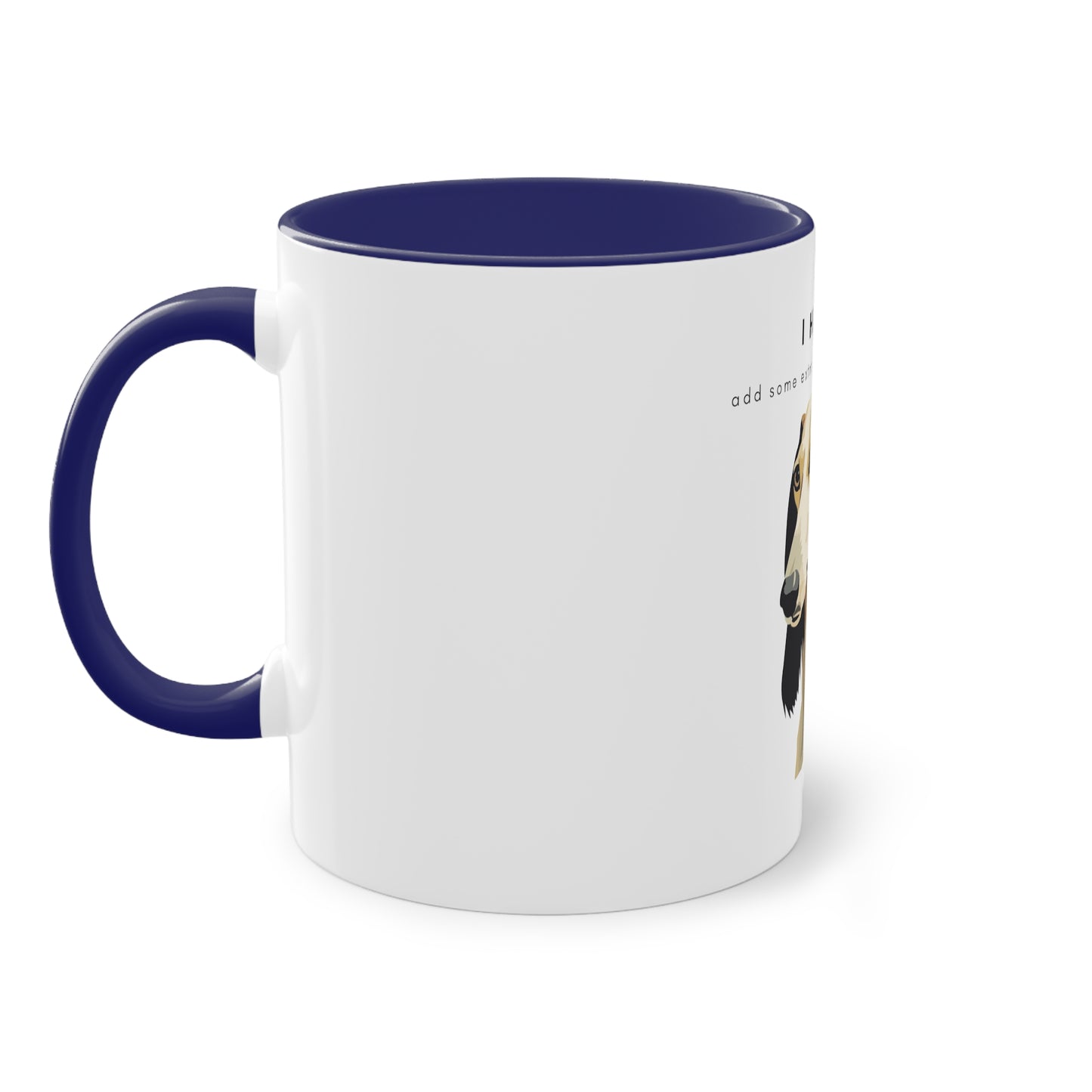 I Helped Add Glitter Saluki Graphic Two-Tone Coffee Mug, 325ml - White