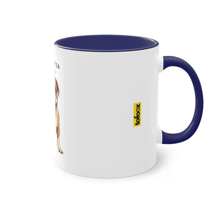 Spot Of Tea For The English Bulldog Two-Tone Coffee Mug, 325ml - White