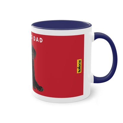 Best Dog Dad Black Lab Two-Tone Coffee Mug, 325ml - Red