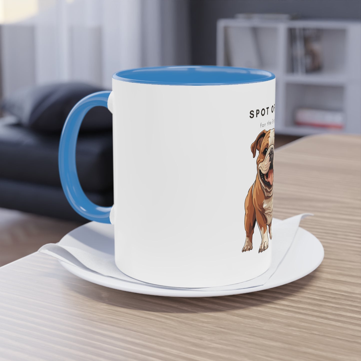 Spot Of Tea For The English Bulldog Two-Tone Coffee Mug, 325ml - White