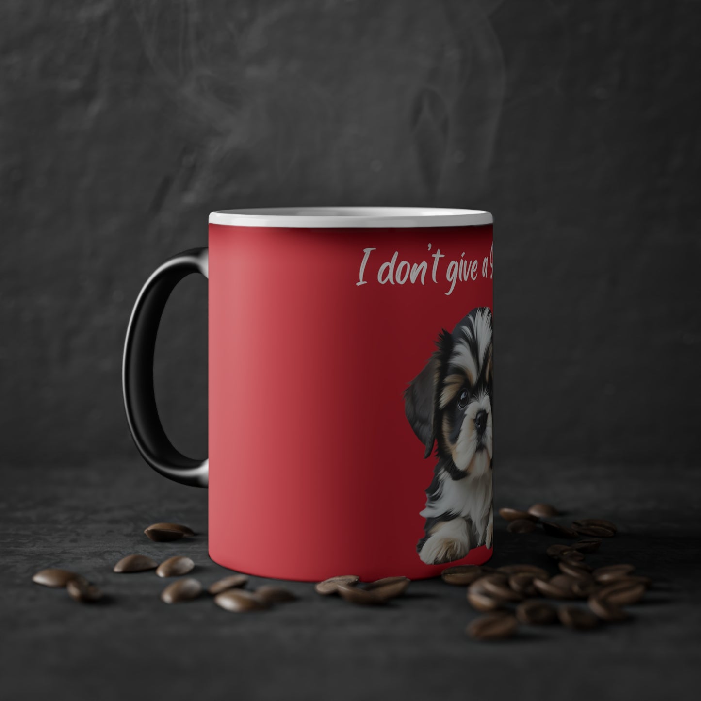 I Don't Give A Shih Tzu Magic Mug, 325ml - Dark Red