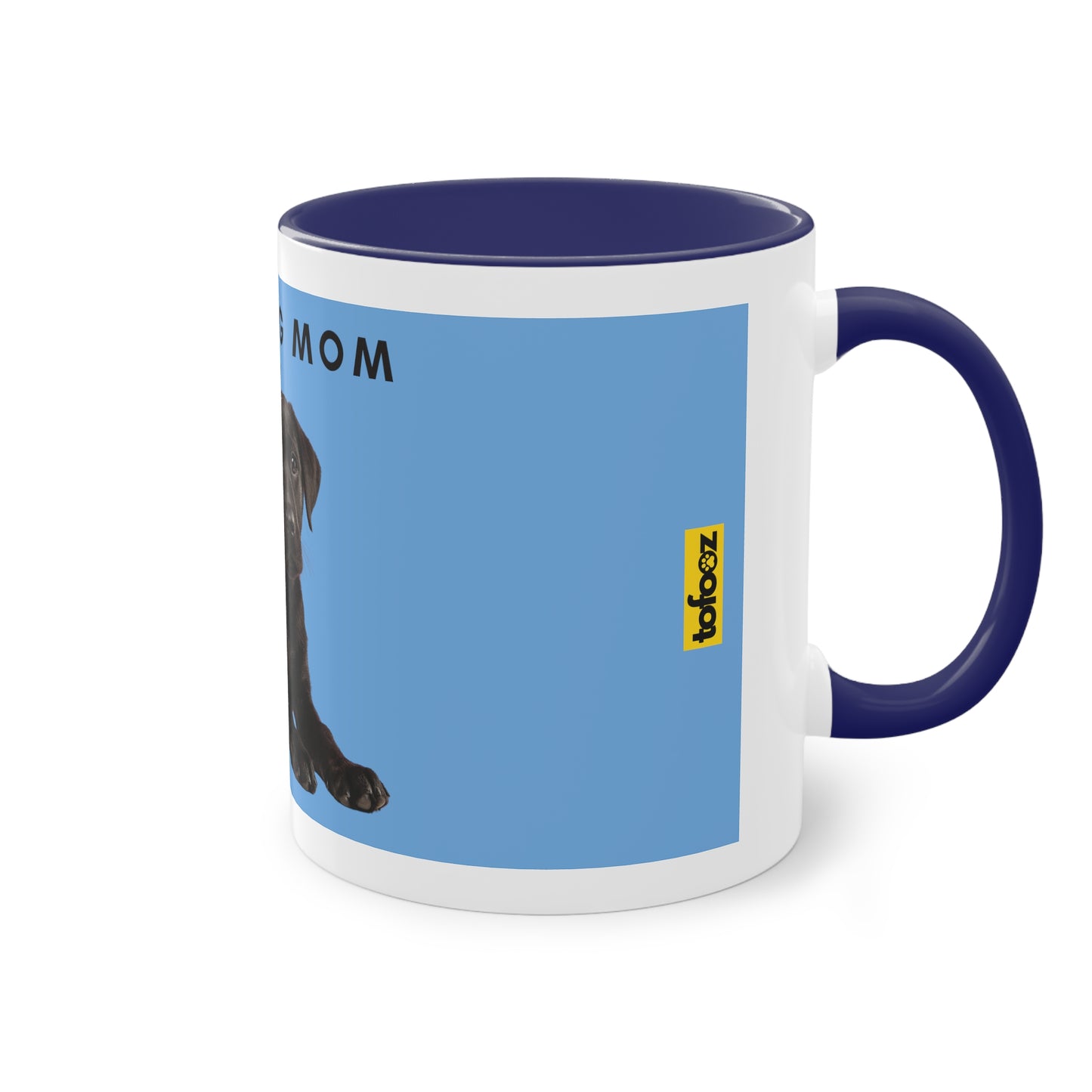 Best Dog Mom Black Lab Two-Tone Coffee Mug, 325ml - Light Blue