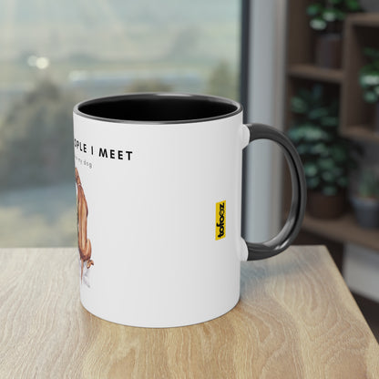 More People I Meet More I Love My Dog Two-Tone Coffee Mug, 325ml - White