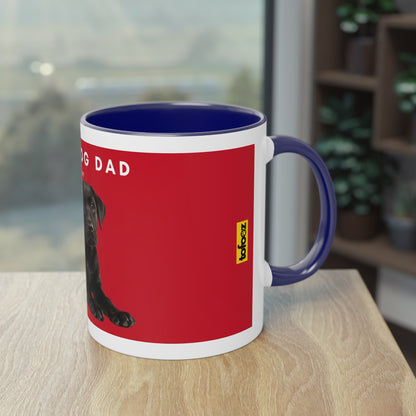 Best Dog Dad Black Lab Two-Tone Coffee Mug, 325ml - Red