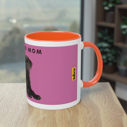 Best Dog Mom Black Lab Two-Tone Coffee Mug, 325ml - Pink