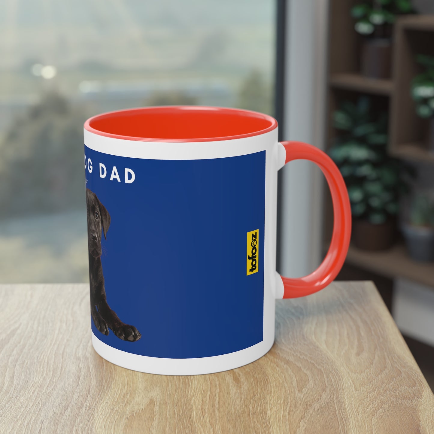 Best Dog Dad Black Lab Two-Tone Coffee Mug, 325ml - Blue