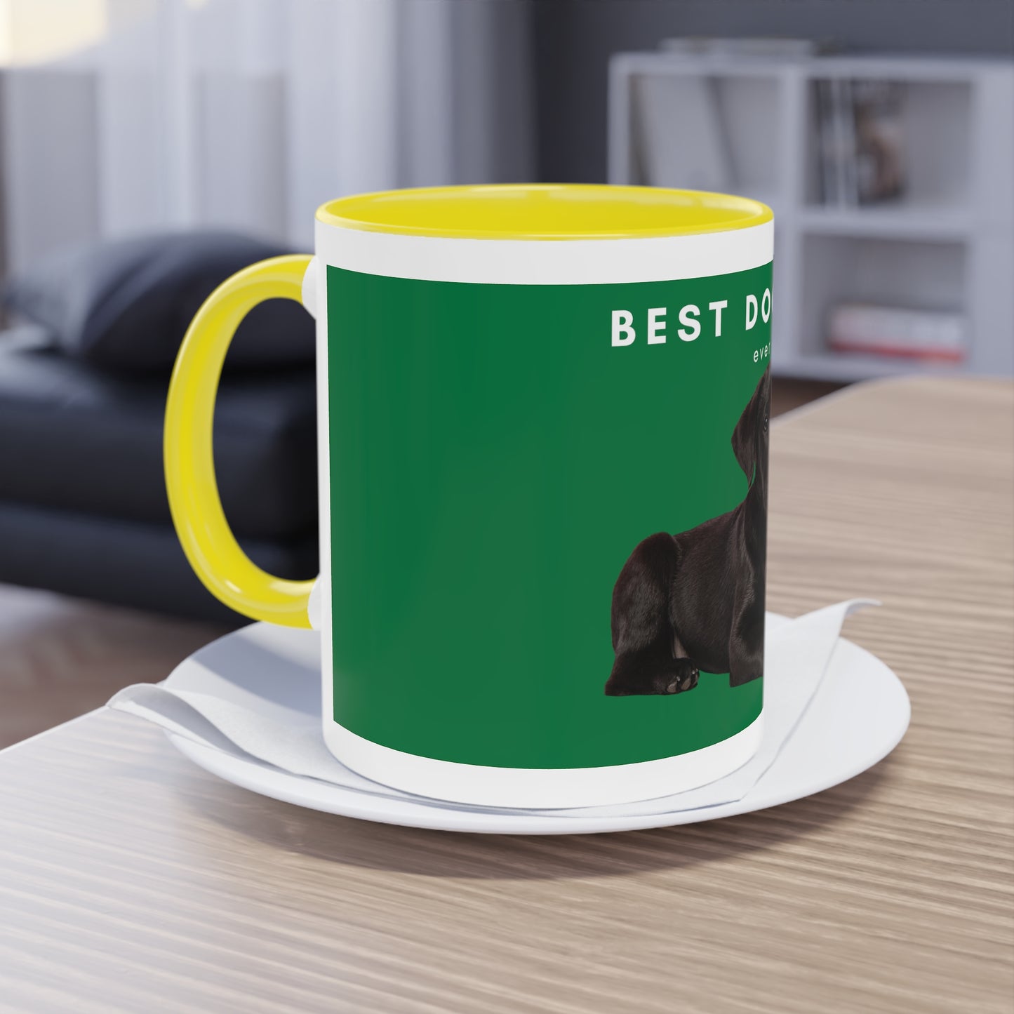 Best Dog Dad Black Lab Two-Tone Coffee Mug, 325ml - Green