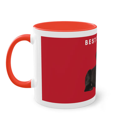 Best Dog Dad Black Lab Two-Tone Coffee Mug, 325ml - Red