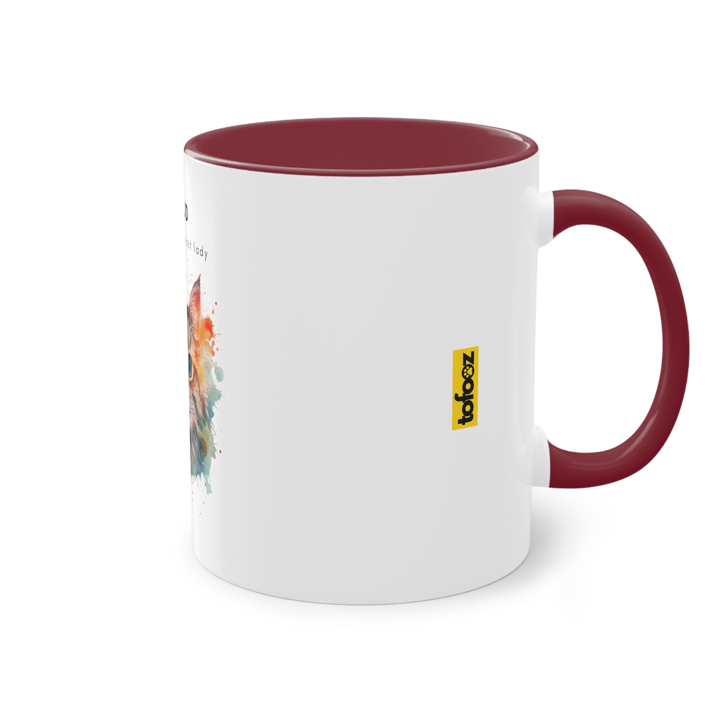 Proud To Be The Crazy Cat Lady Two-Tone Coffee Mug, 325ml - White