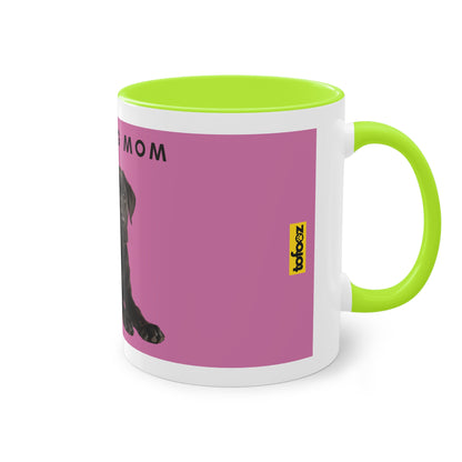 Best Dog Mom Black Lab Two-Tone Coffee Mug, 325ml - Pink