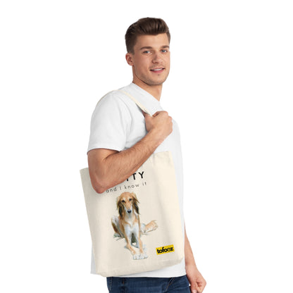 Pretty And I Know It Borzoi Woven Tote Bag