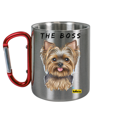 The Boss - Yorkshire Terrier - Stainless Steel Cup With Carabiner