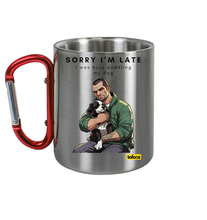 Sorry I'm Late Gamer Style Collection - Stainless Steel Cup With Carabiner