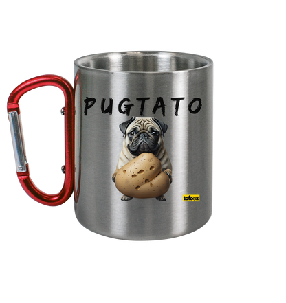 Pugtato - Pug - Stainless Steel Cup With Carabiner