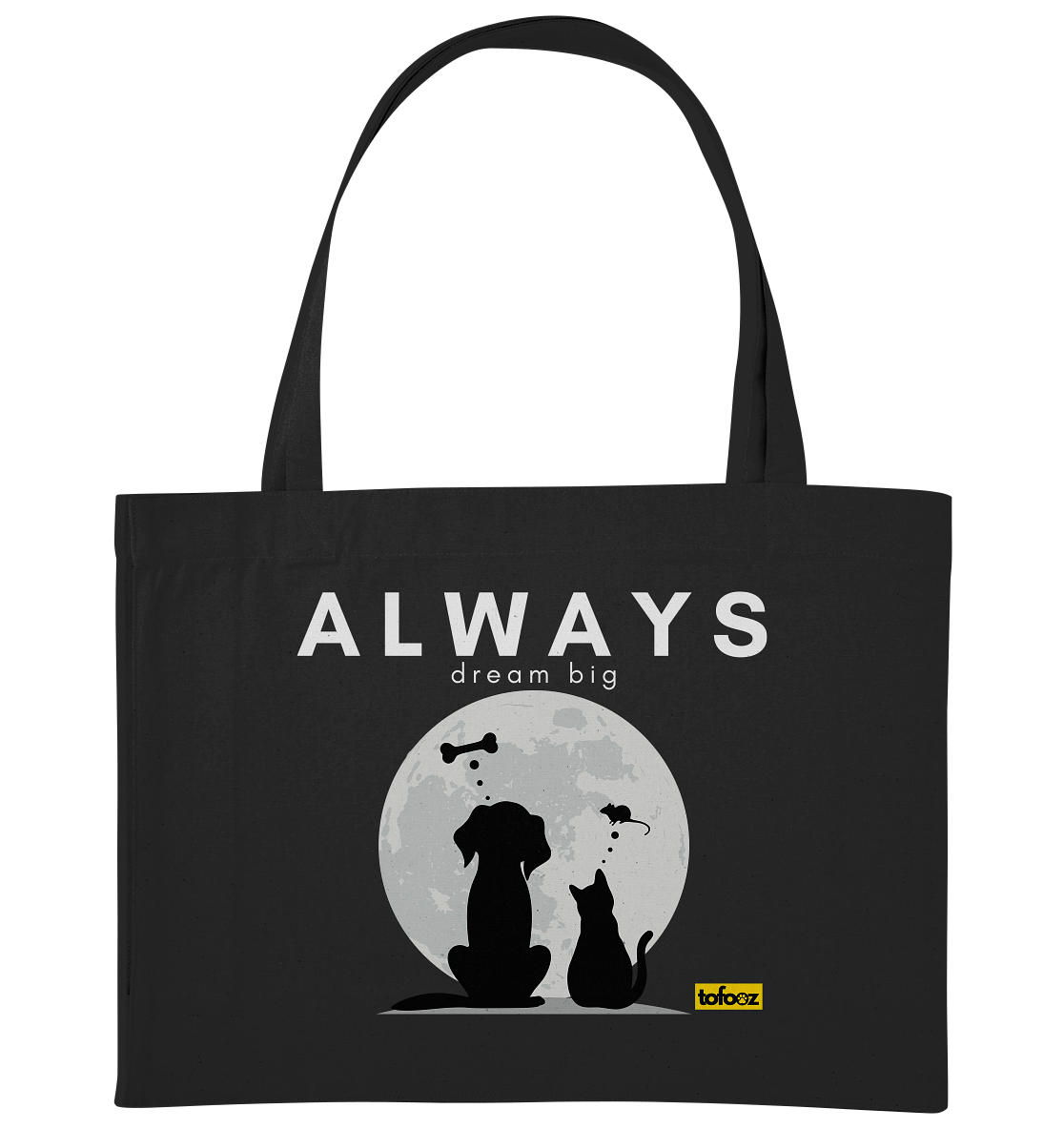 Always Dream Big - Cat and Dog  - Organic Shopping Bag