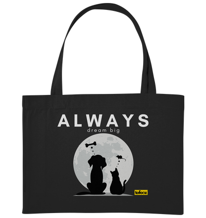 Always Dream Big - Cat and Dog  - Organic Shopping Bag