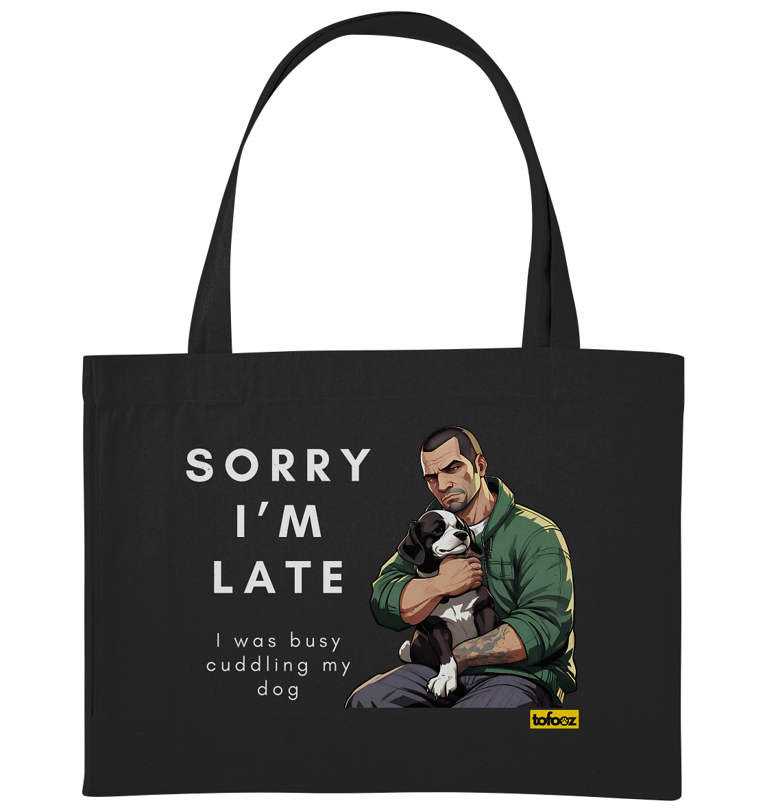 Sorry I'm Late Gamer Style Collection - Organic Shopping Bag