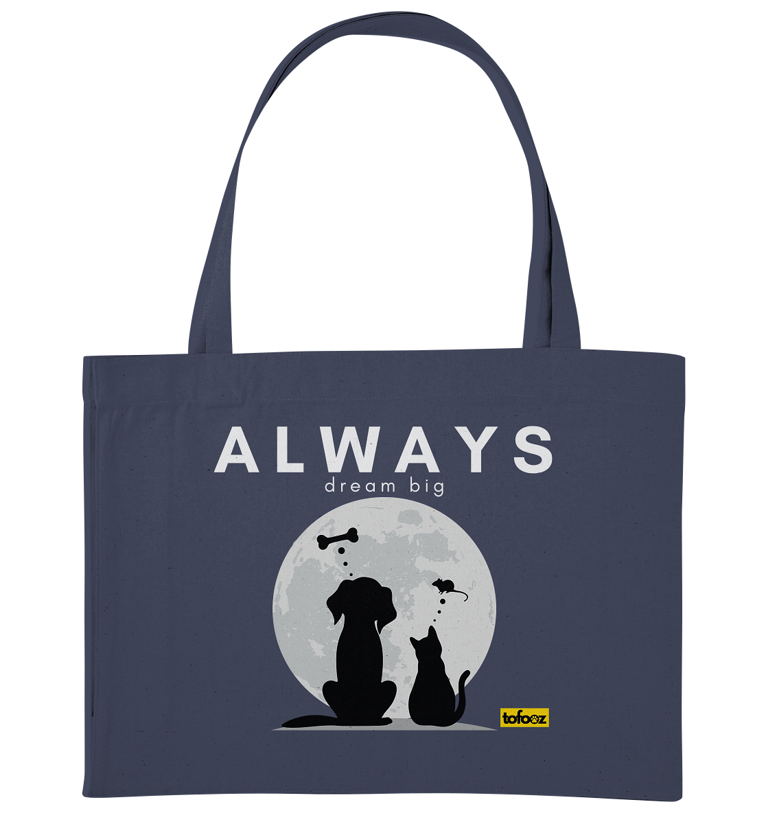 Always Dream Big - Cat and Dog  - Organic Shopping Bag