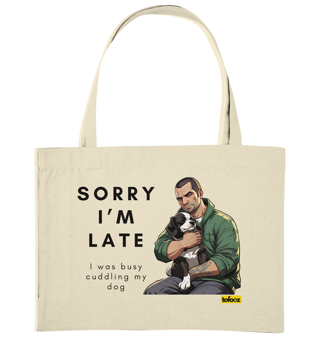 Sorry I'm Late Gamer Style Collection - Organic Shopping Bag