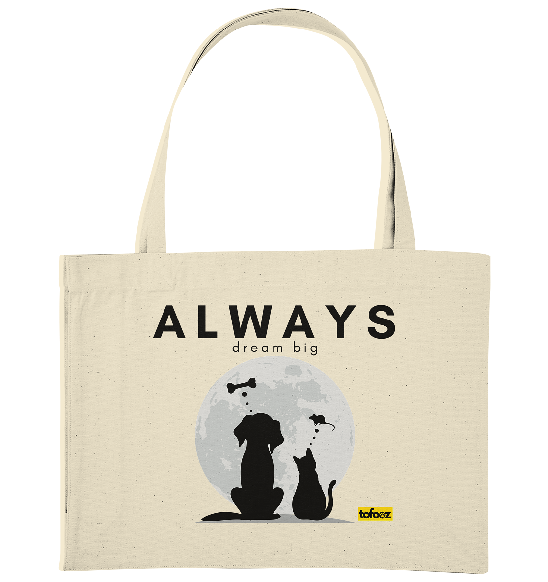 Always Dream Big - Cat and Dog  - Organic Shopping Bag