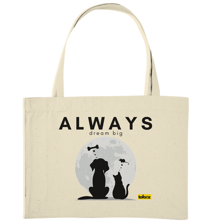 Always Dream Big - Cat and Dog  - Organic Shopping Bag