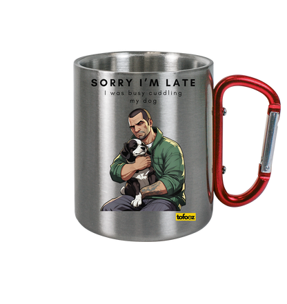 Sorry I'm Late Gamer Style Collection - Stainless Steel Cup With Carabiner