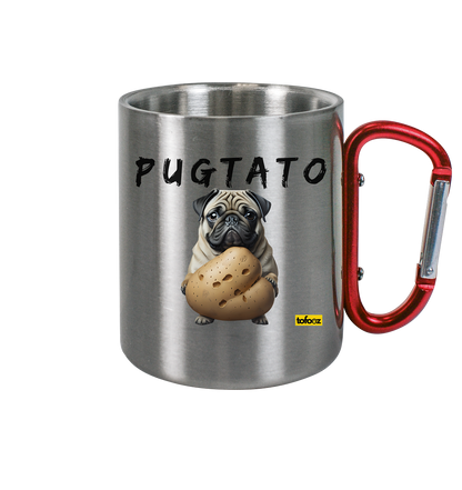 Pugtato - Pug - Stainless Steel Cup With Carabiner