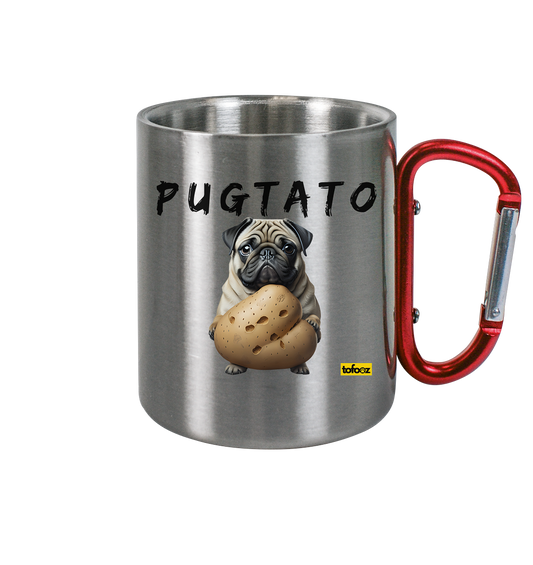 Pugtato - Pug - Stainless Steel Cup With Carabiner