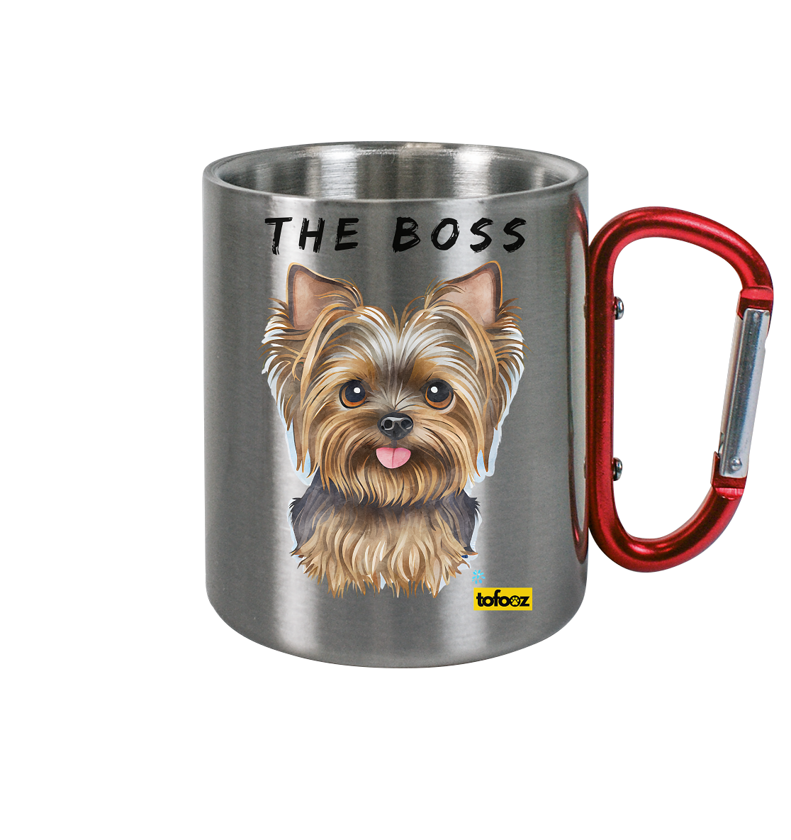 The Boss - Yorkshire Terrier - Stainless Steel Cup With Carabiner