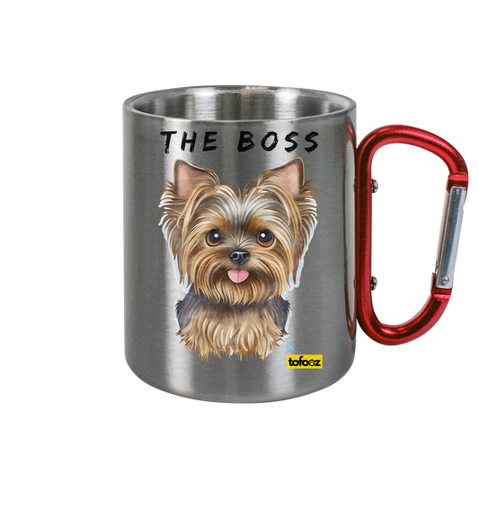 The Boss - Yorkshire Terrier - Stainless Steel Cup With Carabiner