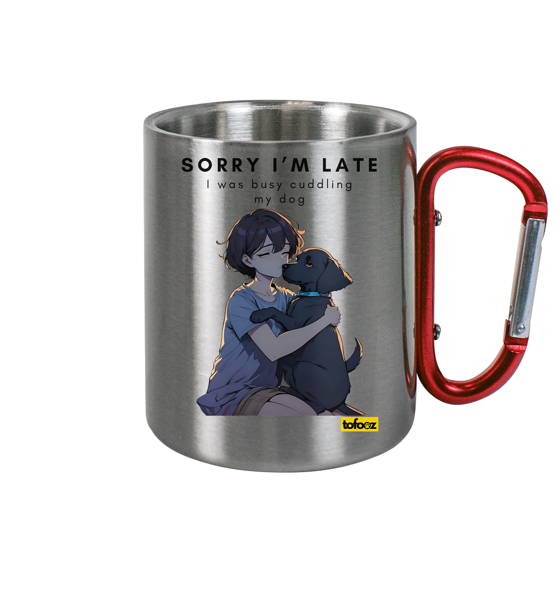 Sorry I'm Late Collection - Stainless Steel Cup With Carabiner