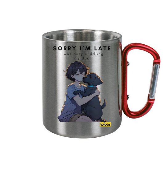 Sorry I'm Late Collection - Stainless Steel Cup With Carabiner