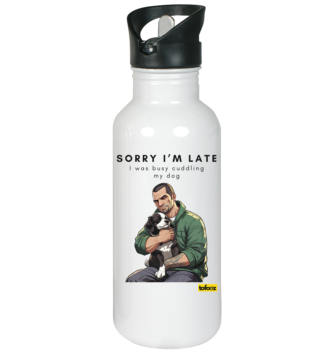 Sorry I'm Late Gamer Style Collection - Stainless Steel Drink Bottle With Straw