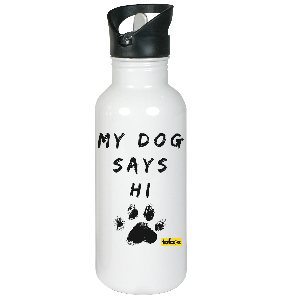 My Dog Says Hi  - Stainless Steel Drink Bottle With Straw