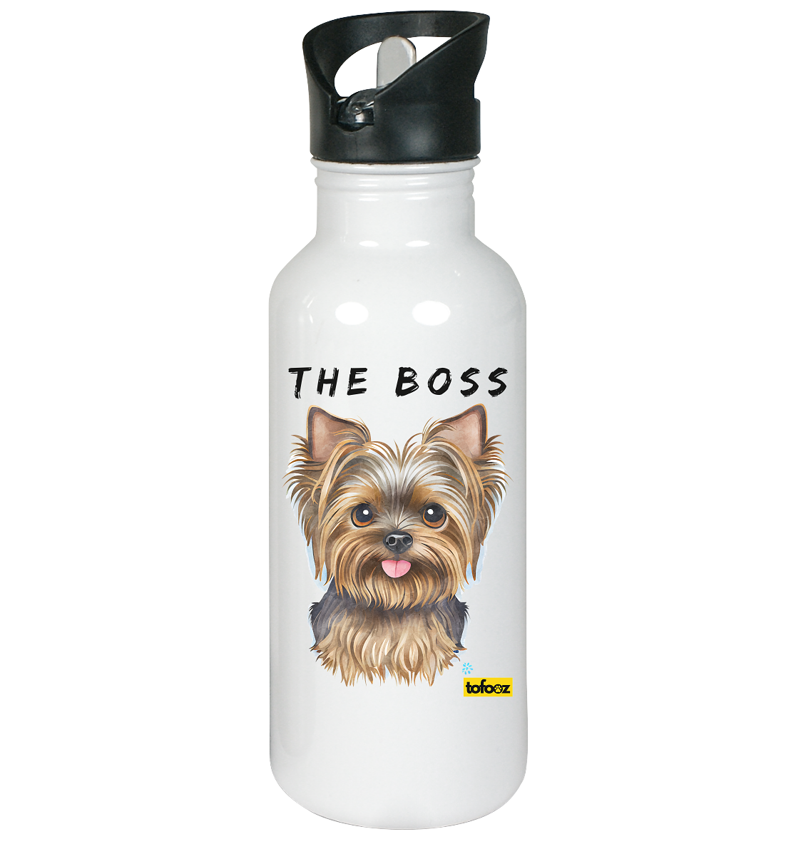 The Boss - Yorkshire Terrier - Stainless Steel Drink Bottle With Straw