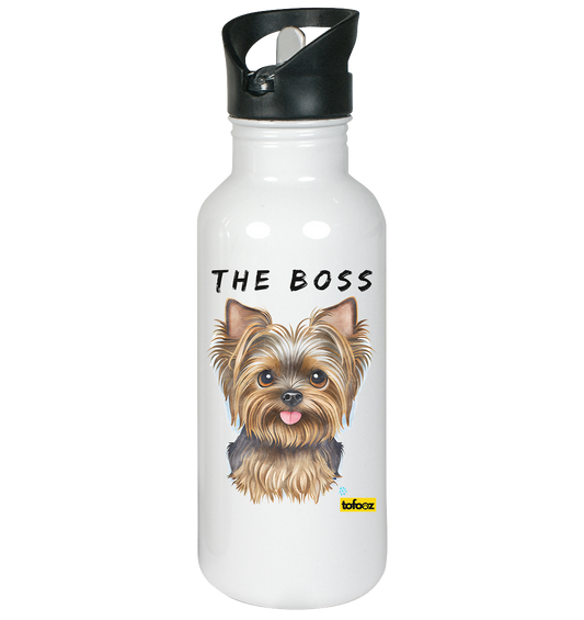 The Boss - Yorkshire Terrier - Stainless Steel Drink Bottle With Straw