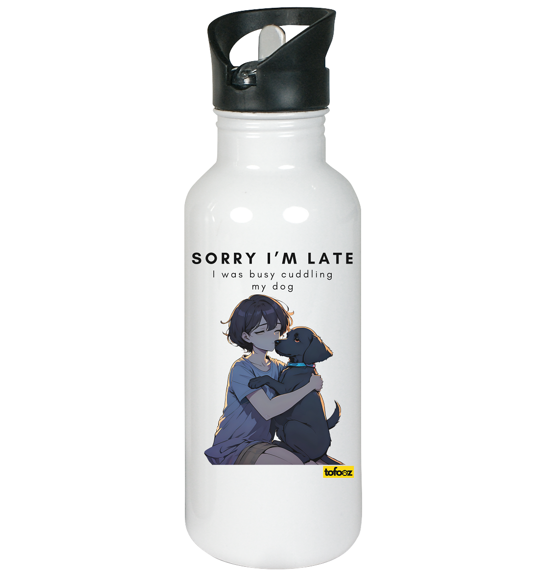 Sorry I'm Late Collection - Stainless Steel Drink Bottle With Straw