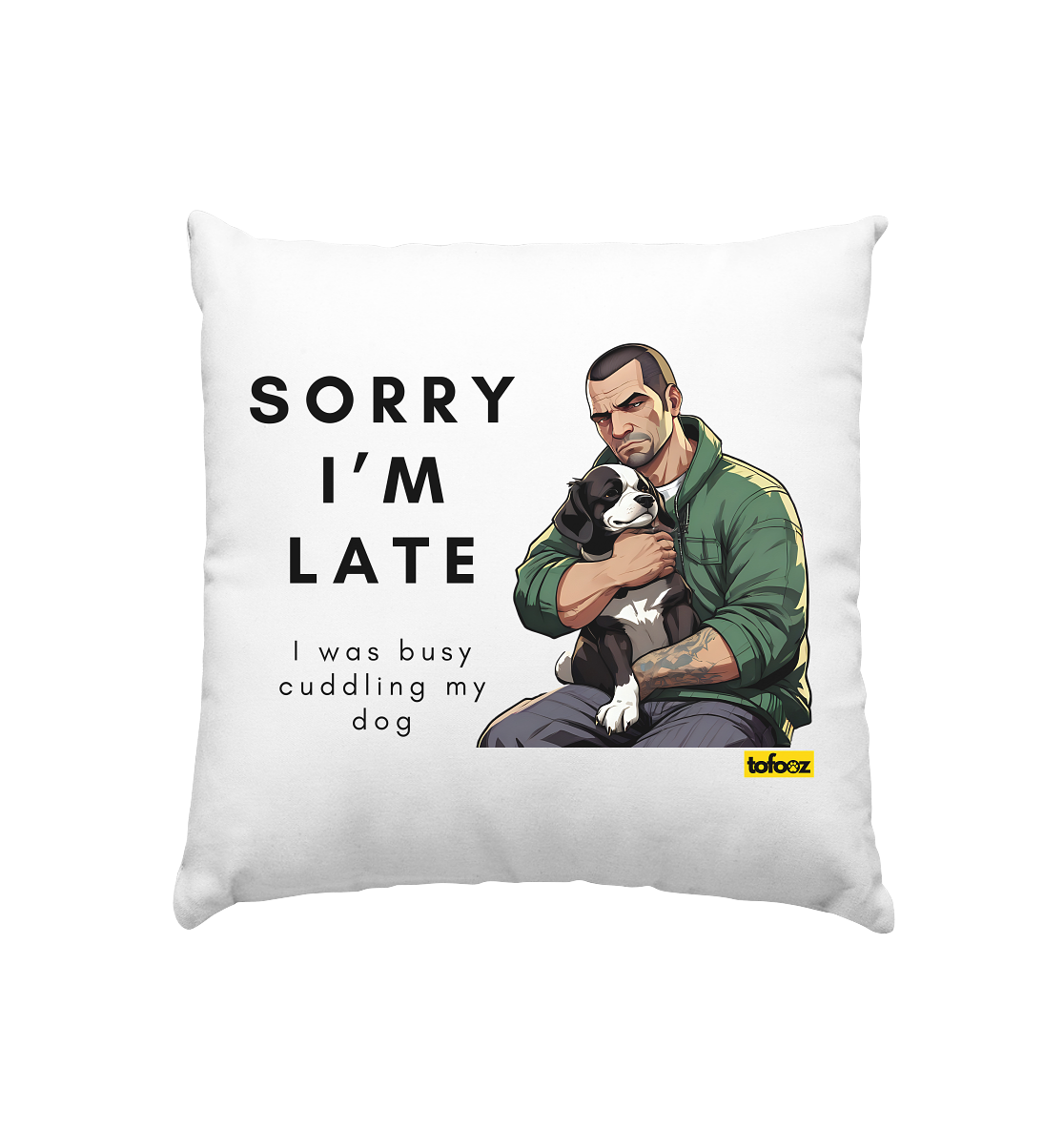 Sorry I'm Late Gamer Style Collection - White Cushion