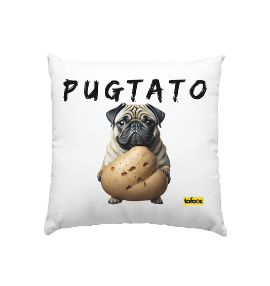 Pugtato - Pug  - White Cushion